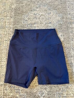 High-Rise Navy Athletic Bike Shorts for Women